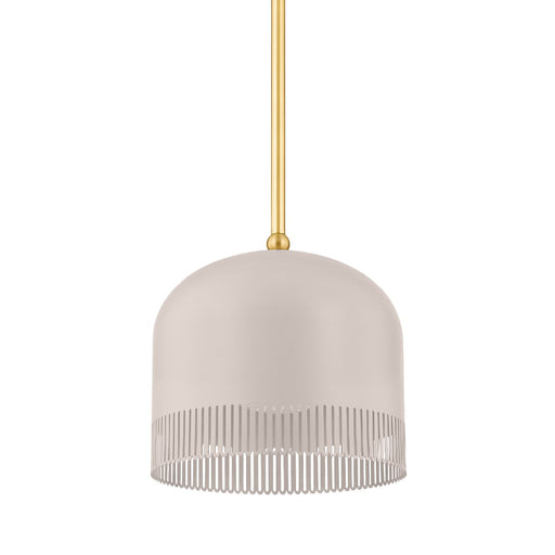 Liba Small Pendant in Aged Brass / Soft Peignoir