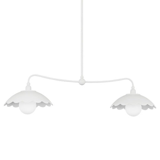 Yael 2-Light Linear Pendant in Texture White