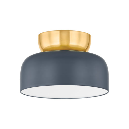 Batya Large Flush Mount in Aged Brass / Slate Blue