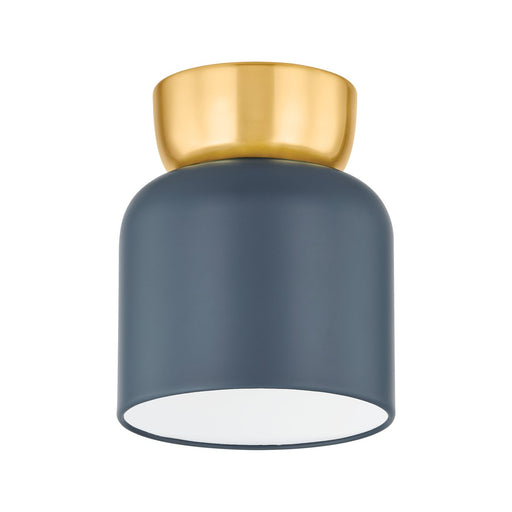 Batya Small Flush Mount in Aged Brass / Slate Blue