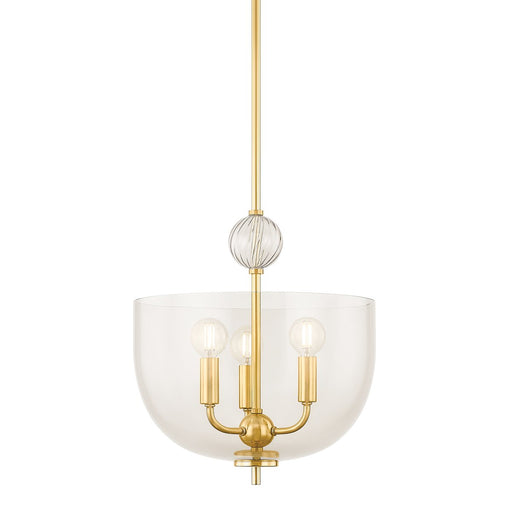 Arianne 3-Light Lantern Pendant in Aged Brass