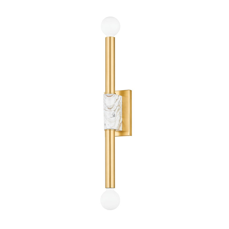 Goldie 2-Light Wall Sconce in Aged Brass