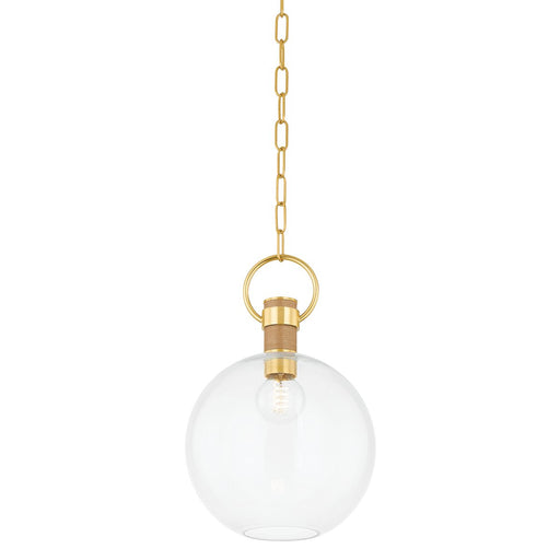 Catrine Small Pendant in Aged Brass