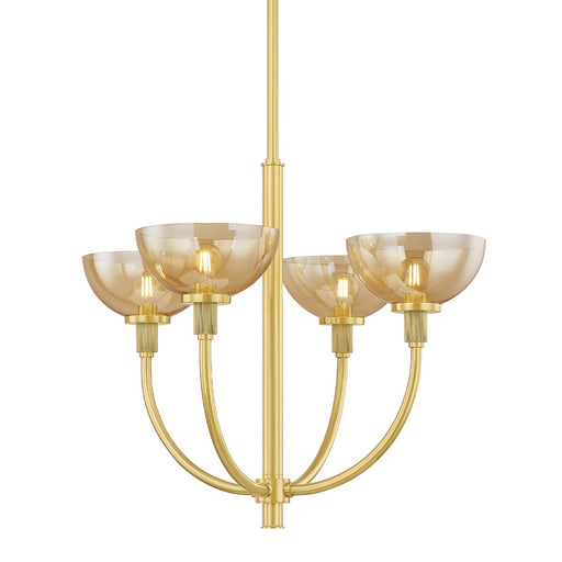Eva 4-Light Chandelier in Aged Brass