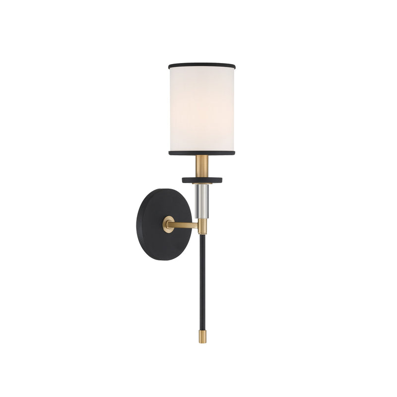 Hatfield 1 Light 5" Sconce in Black Forged + Vibrant Gold