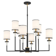 Hatfield 8 Light 33.25" Chandelier in Black Forged + Vibrant Gold