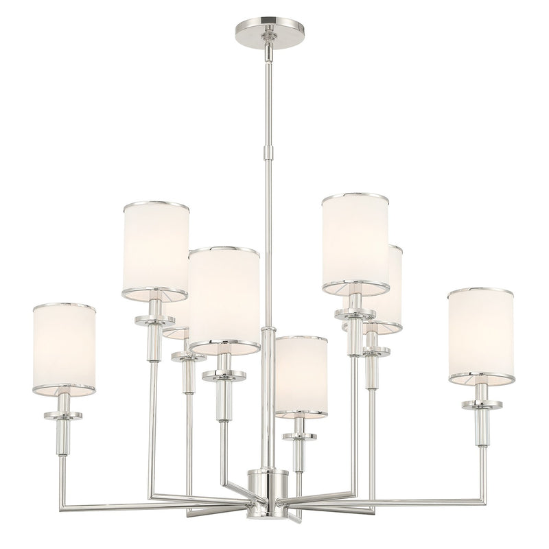 Hatfield 8 Light 33.25" Chandelier in Polished Nickel