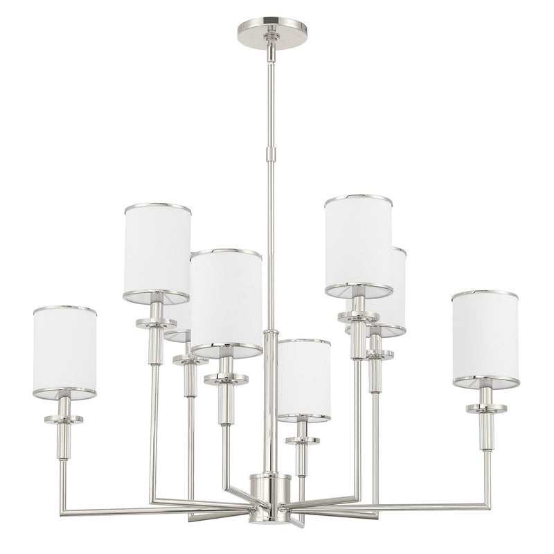 Hatfield 8 Light 33.25" Chandelier in Polished Nickel