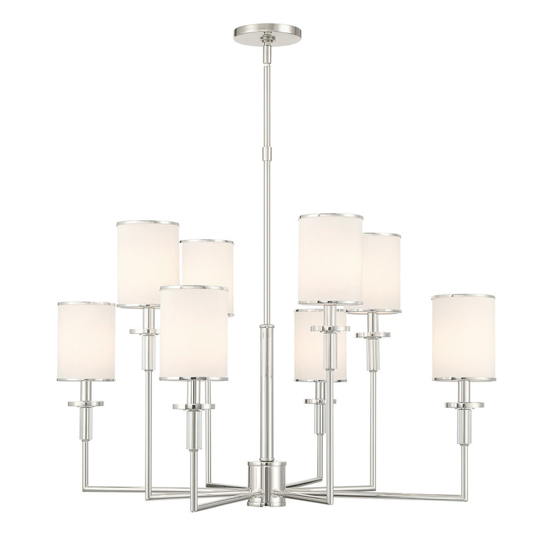 Hatfield 8 Light 33.25" Chandelier in Polished Nickel