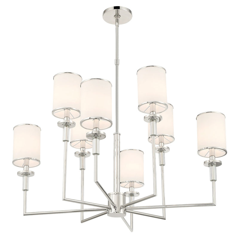 Hatfield 8 Light 33.25" Chandelier in Polished Nickel