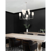 Hatfield 8 Light 33.25" Chandelier in Polished Nickel in a room setting
