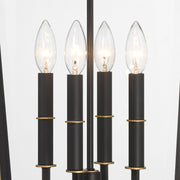 Hawkins 4 Light 15" Outdoor Sconce in Matte Black + Textured Gold