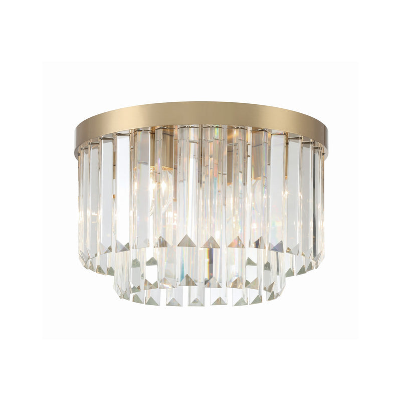 Hayes 4 Light 16" Flush Mount in Aged Brass