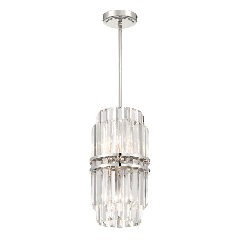 Hayes 4 Light 8" Pendant in Polished Nickel