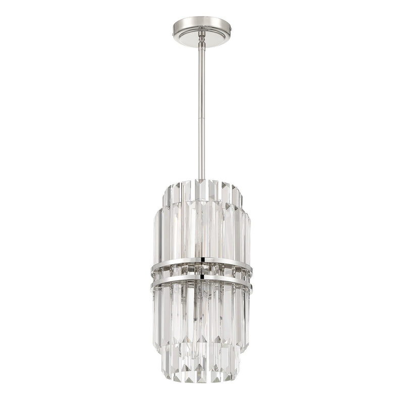 Hayes 4 Light 8" Pendant in Polished Nickel