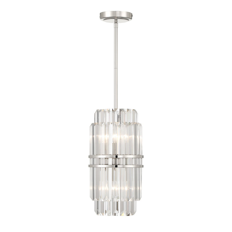 Hayes 4 Light 8" Pendant in Polished Nickel