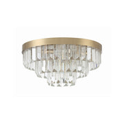 Hayes 8 Light 18" Flush Mount in Aged Brass
