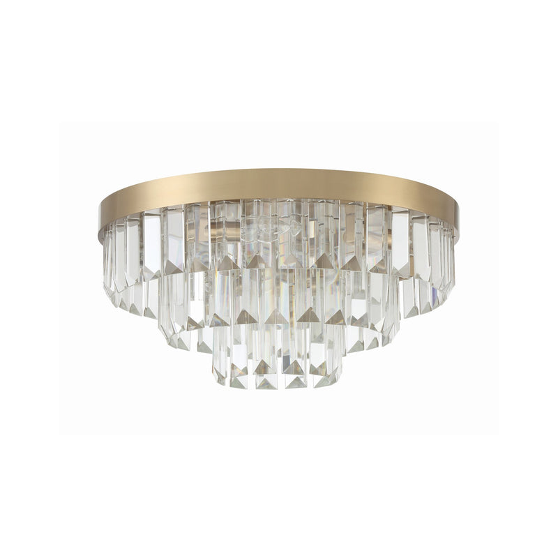 Hayes 8 Light 18" Flush Mount in Aged Brass