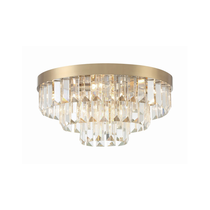Hayes 8 Light 18" Flush Mount in Aged Brass