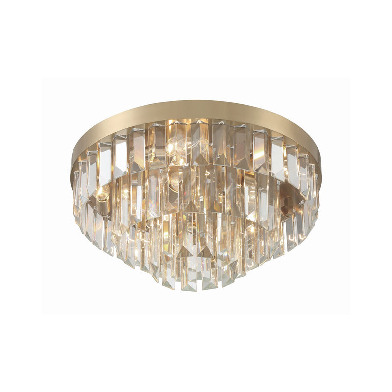 Hayes 8 Light 18" Flush Mount in Aged Brass