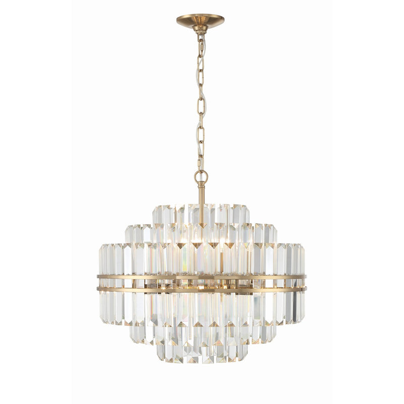 Hayes 12 Light 22" Pendant in Aged Brass
