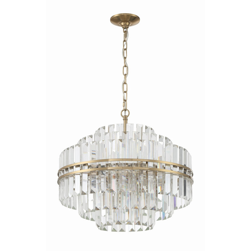 Hayes 12 Light 22" Pendant in Aged Brass