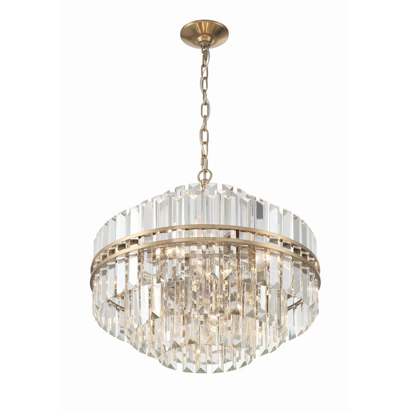 Hayes 12 Light 22" Pendant in Aged Brass
