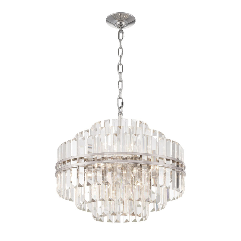 Hayes 12 Light 22" Pendant in Polished Nickel