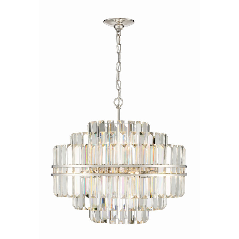 Hayes 12 Light 22" Pendant in Polished Nickel