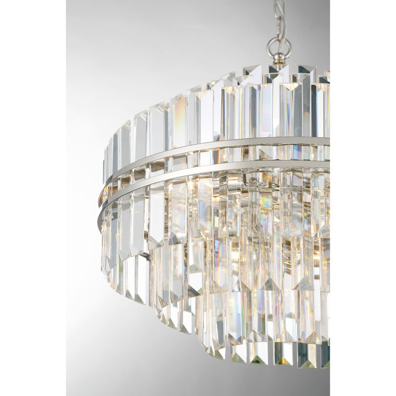 Hayes 12 Light 22" Pendant in Polished Nickel