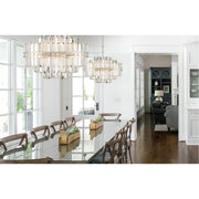 Hayes 12 Light 22" Pendant in Polished Nickel in a room setting