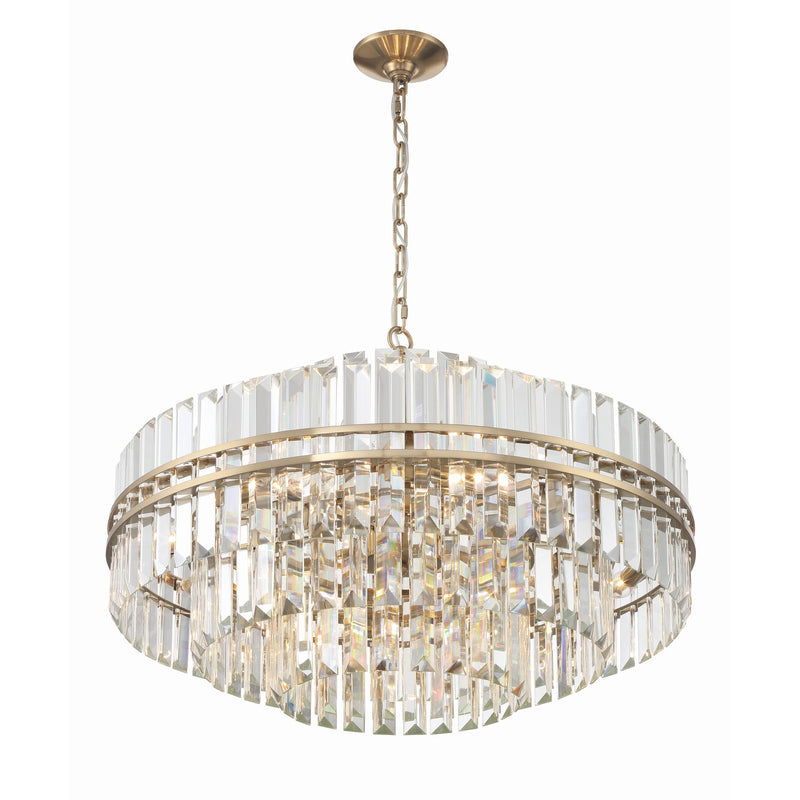 Hayes 16 Light 28" Pendant in Aged Brass