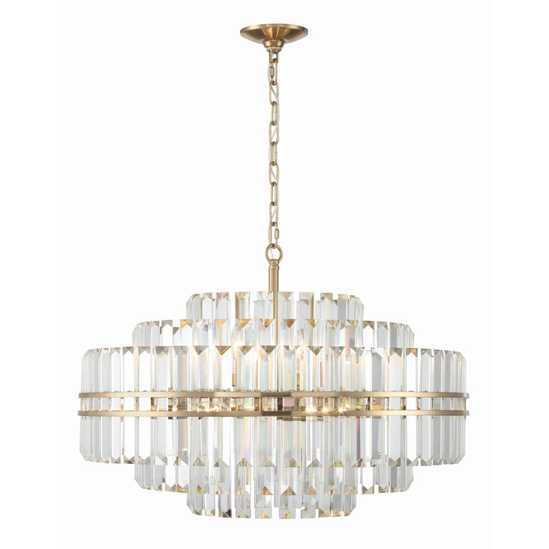 Hayes 16 Light 28" Pendant in Aged Brass