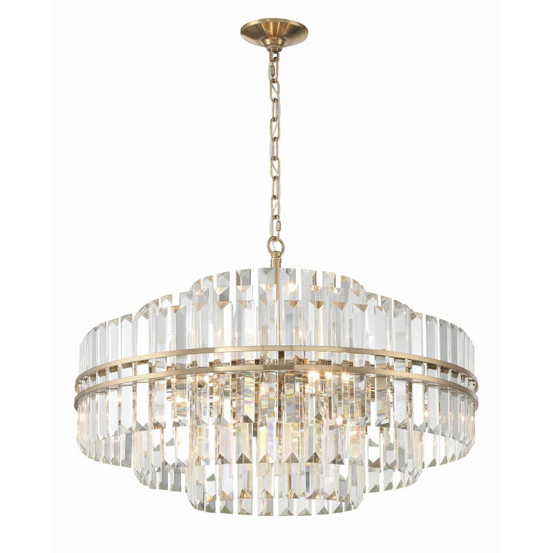 Hayes 16 Light 28" Pendant in Aged Brass