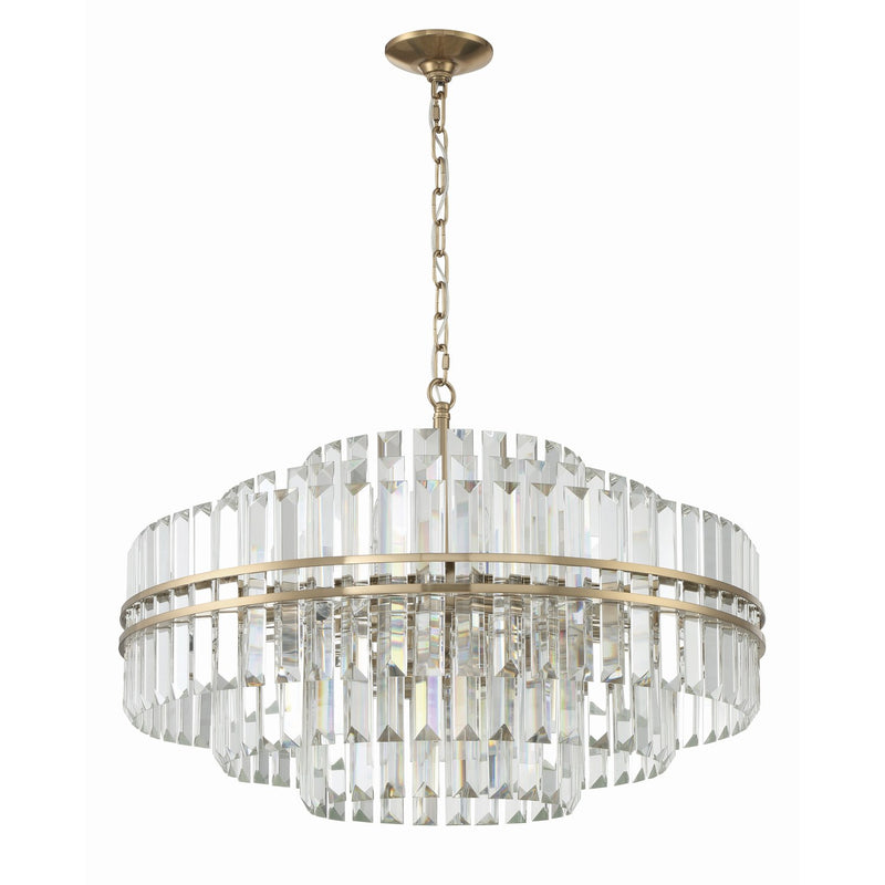 Hayes 16 Light 28" Pendant in Aged Brass