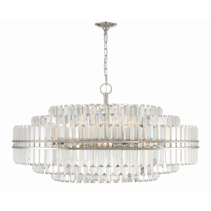 Hayes 32 Light 40.5" Pendant in Polished Nickel