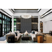 Hayes 32 Light 40.5" Pendant in Polished Nickel in a room setting