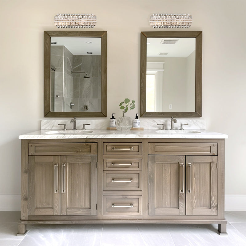 Hayes 4 Light 23.5" Bathroom Vanity in Polished Nickel in a room setting