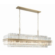 Hayes 16 Light 50" Linear Pendant in Aged Brass