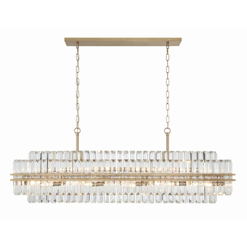 Hayes 16 Light 50" Linear Pendant in Aged Brass