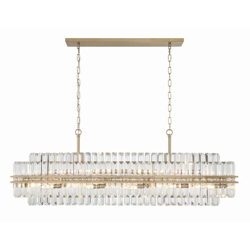 Hayes 16 Light 50" Linear Pendant in Aged Brass