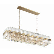 Hayes 16 Light 50" Linear Pendant in Aged Brass