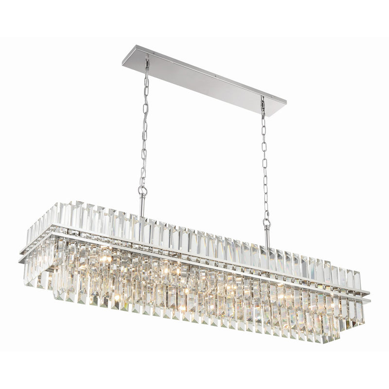 Hayes 16 Light 50" Linear Pendant in Polished Nickel