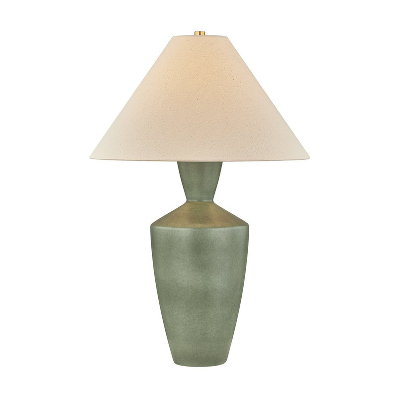 Hartley Table Lamp in Aged Brass / Ceramic Amphora