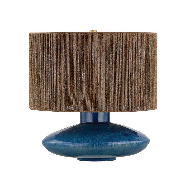 Enya Table Lamp in Aged Brass / Ceramic Shadow Amphora