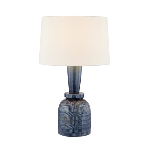 Russo Table Lamp in Aged Brass / Ceramic Washed Cobalt