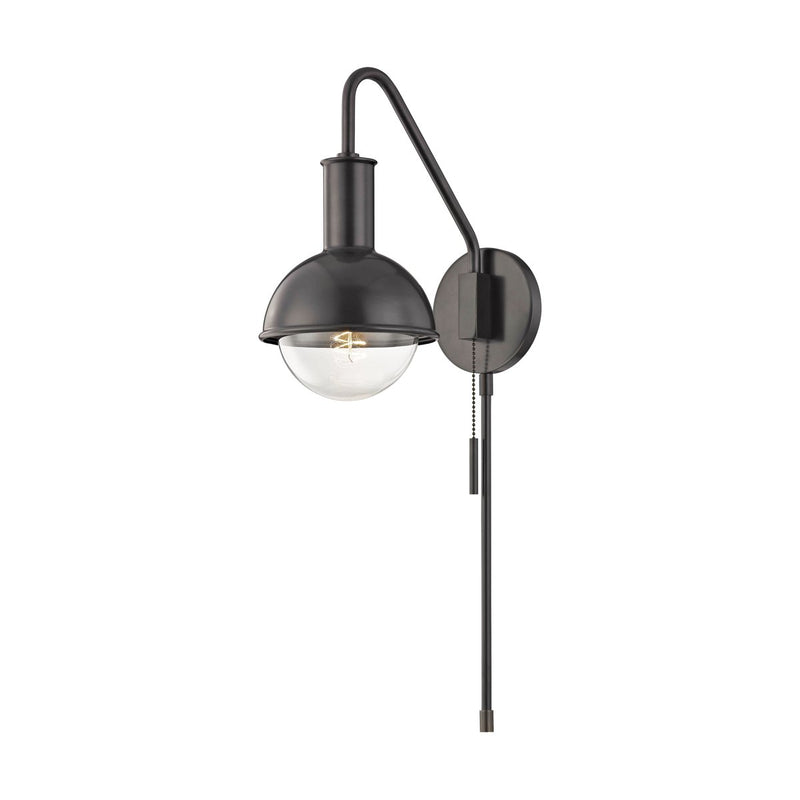 Riley Metal Shade Swing Arm Wall Lamp in Old Bronze