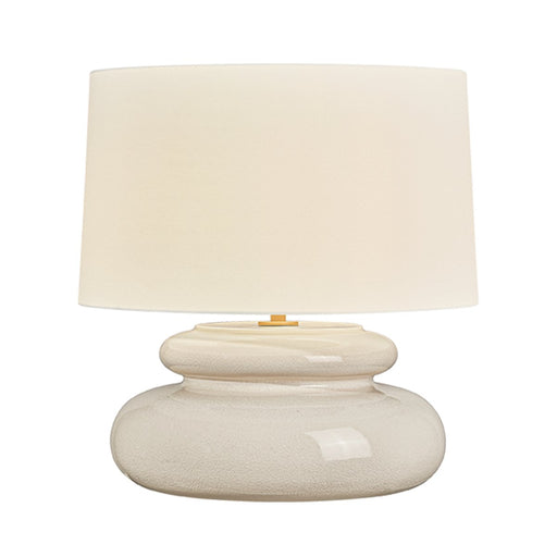 Pia Table Lamp in Aged Brass / Ceramic Butter Crackle