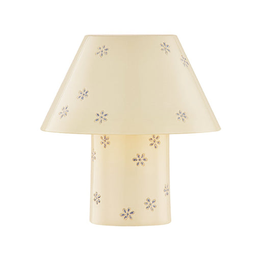 Seraphine Table Lamp in Aged Brass / Ceramic Scattered Blossom