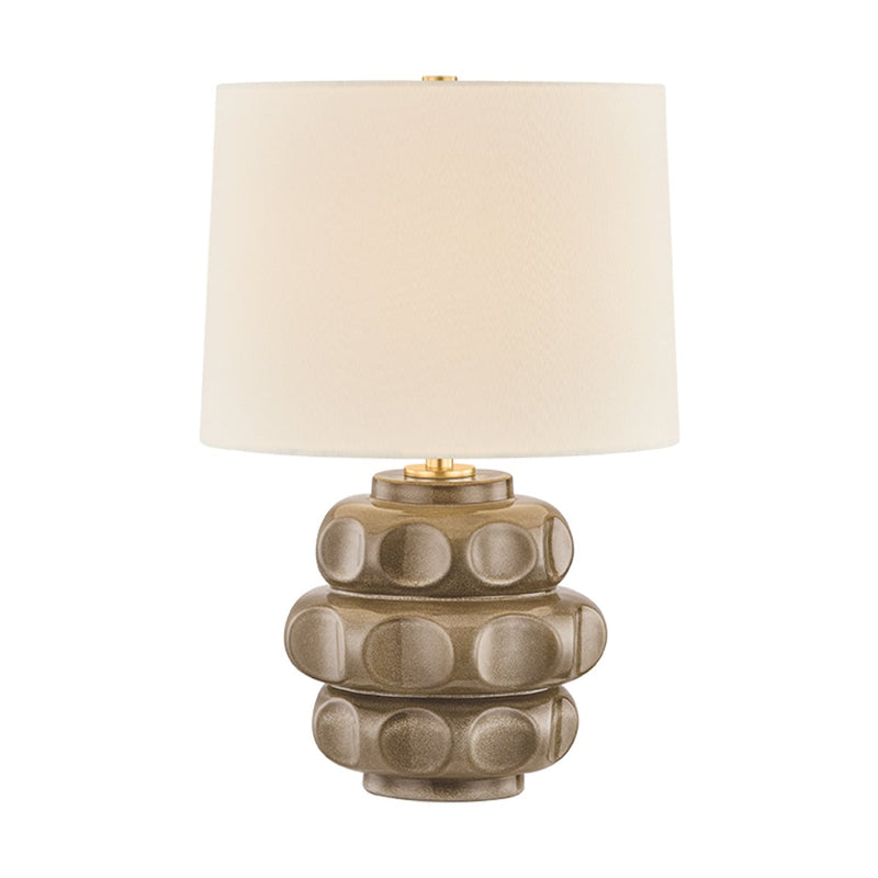 Drew Table Lamp in Aged Brass / Ceramic Mocha Luce
